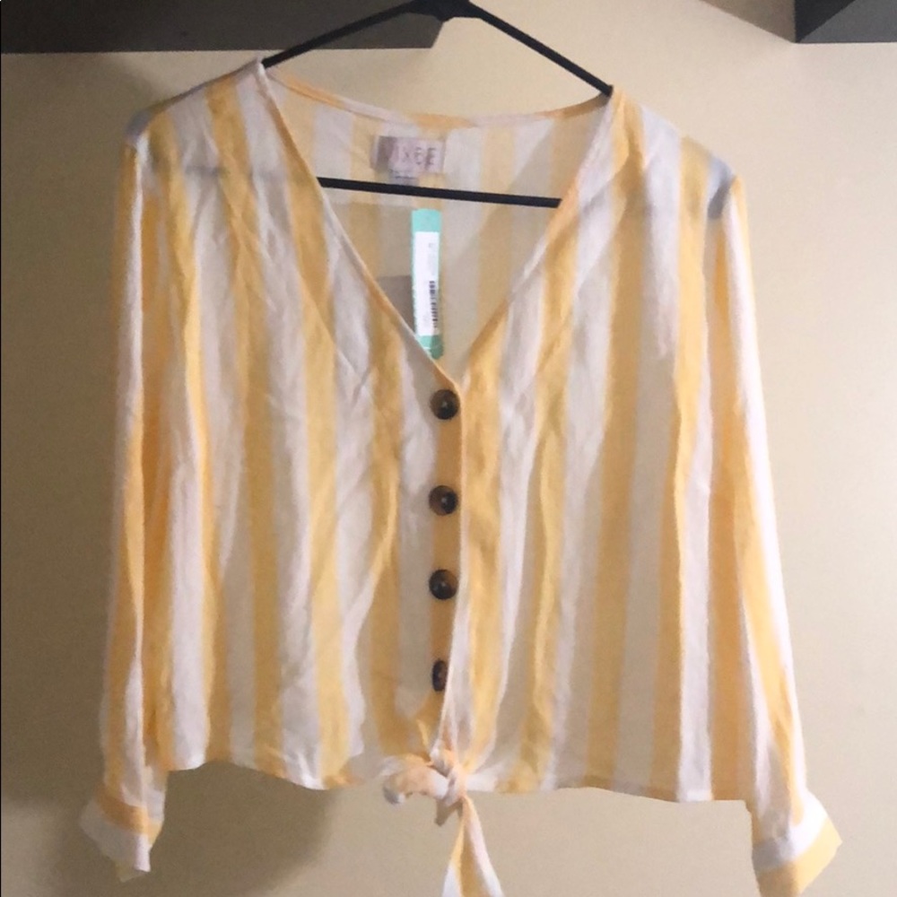 Vixbe Delylah Tie-Front Top - Yellow - Medium